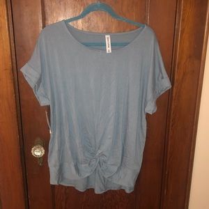 Slate Blue, Front-tie Shirt